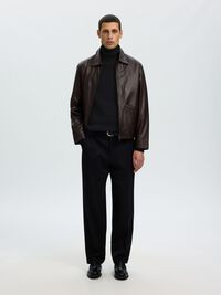 BAUMWOLL ROLLKRAGENPULLOVER, Black, highres