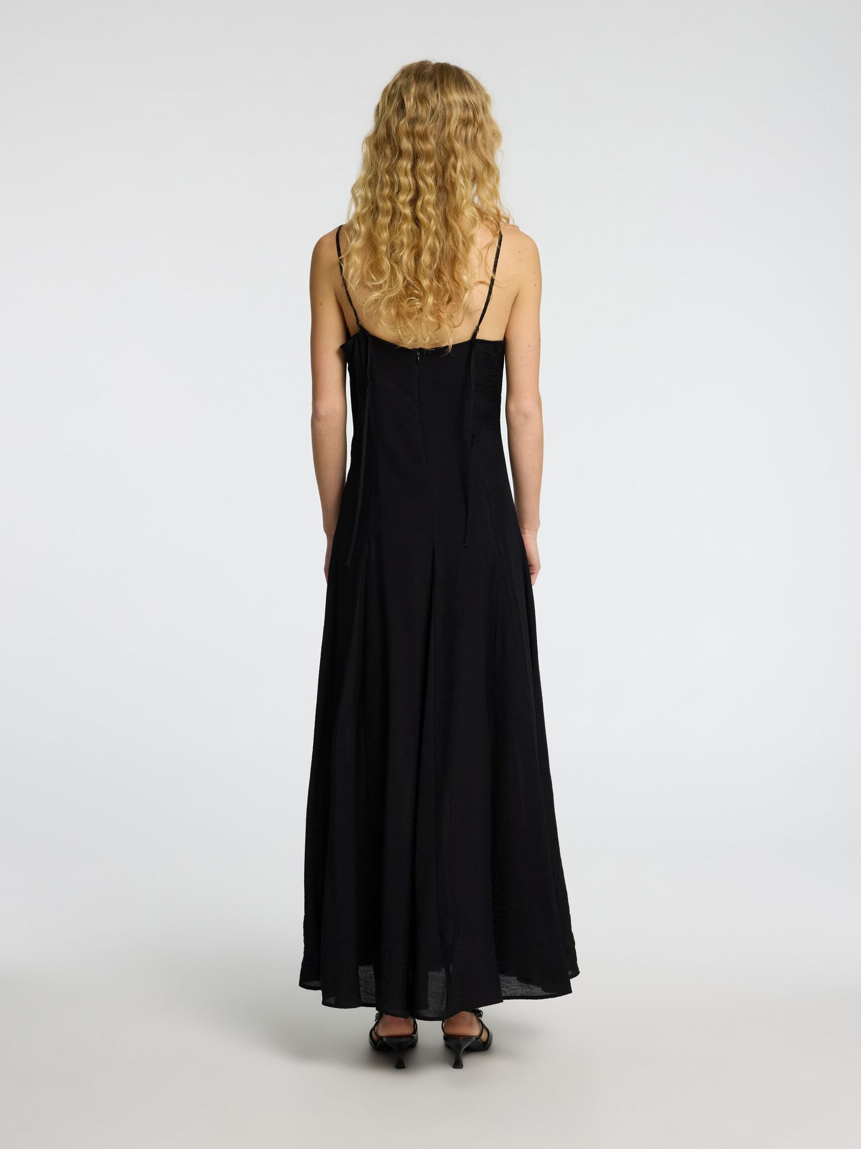 VISCOSE BLEND MAXI DRESS, Black, highres