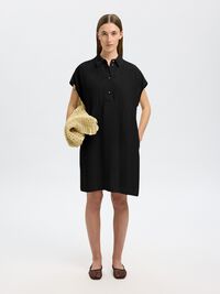 MINI SHIRT DRESS, Black, highres