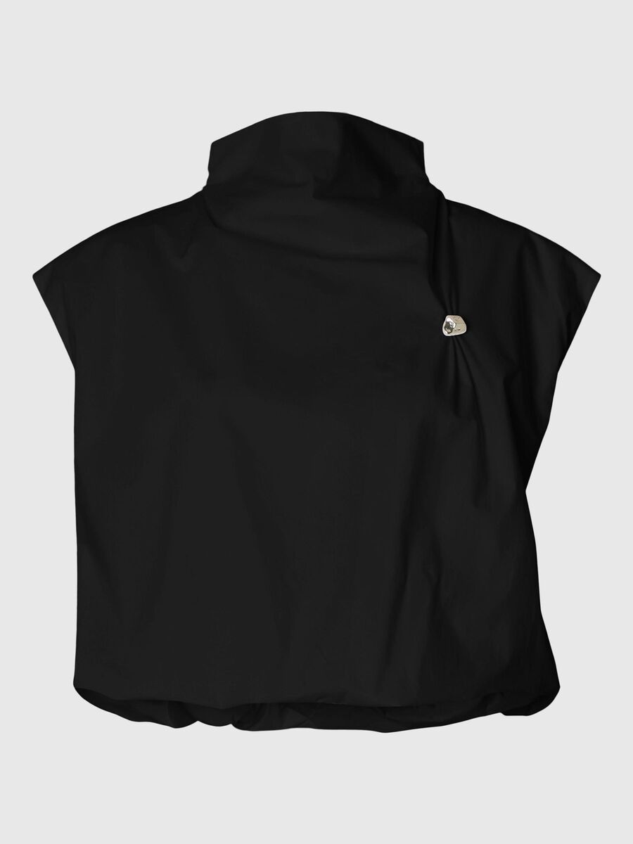 Selected HIGH NECK CROP TOP, Black, highres - 16097777_Black_001.jpg
