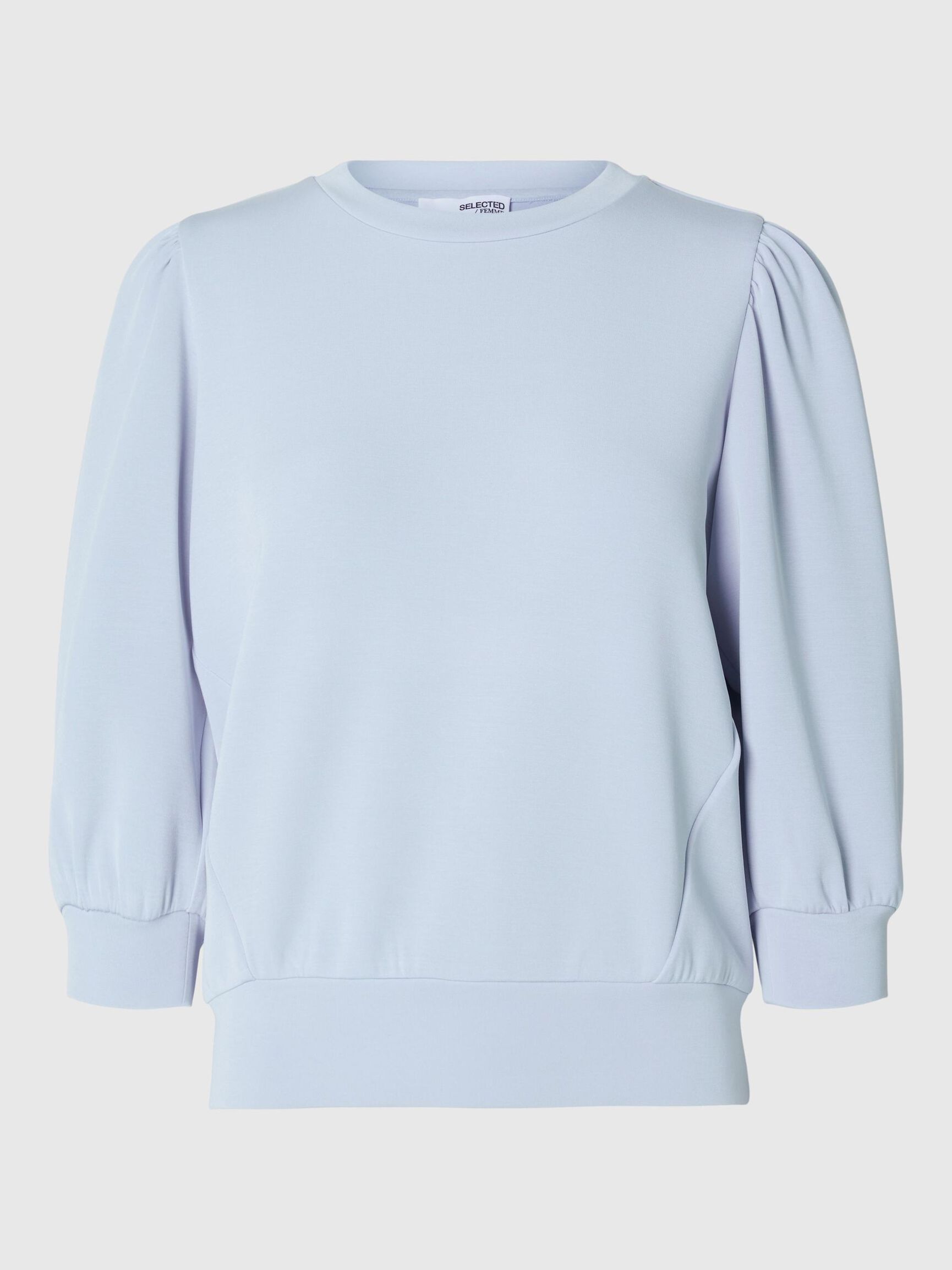 PUFF SLEEVE SWEATSHIRT, Cashmere Blue, highres