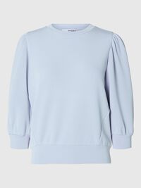 PUFF SLEEVE SWEATSHIRT, Cashmere Blue, highres