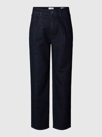 220 PLEATED LOOSE FIT JEANS, Dark Blue Denim, highres