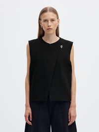 ASYMMETRIC WAISTCOAT, Black, highres