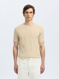 3-PACK COTTON T-SHIRT, Oatmeal, highres