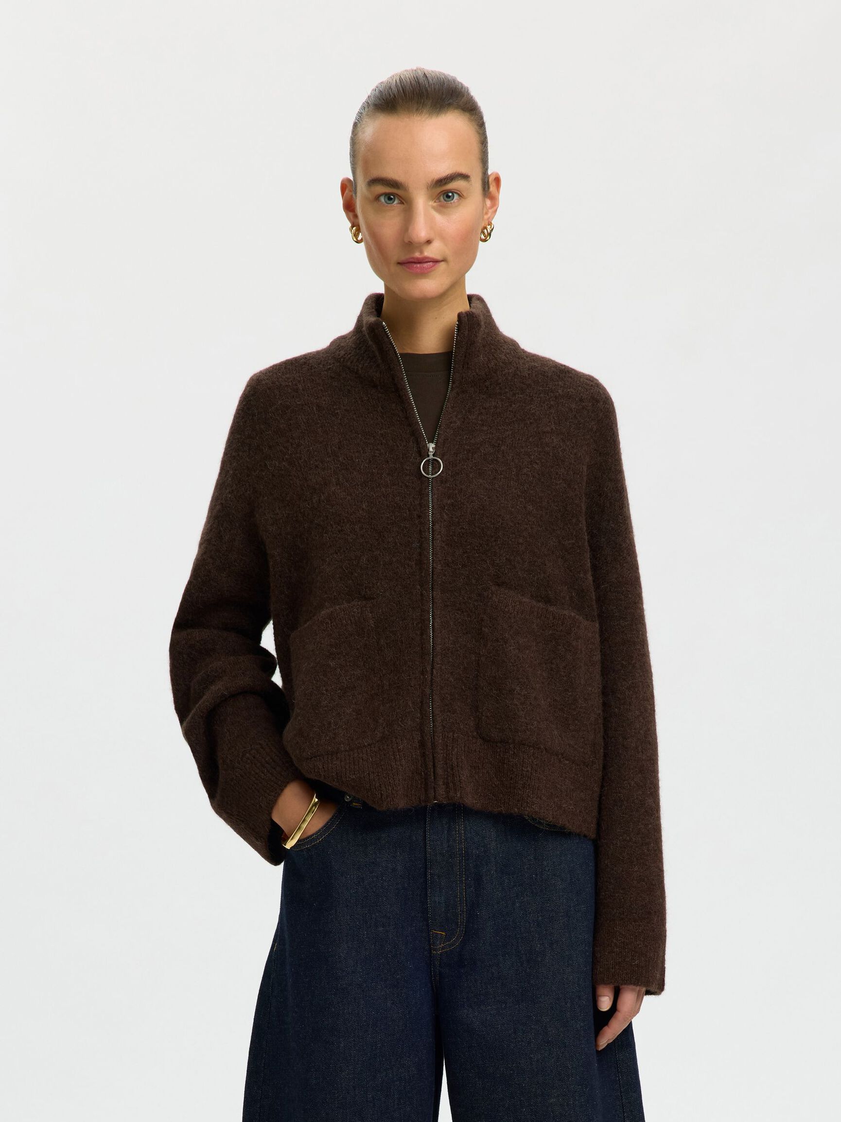 WOOL BLEND CARDIGAN, Delicioso, highres