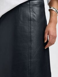 MINI JUPE EN CUIR, Black, highres
