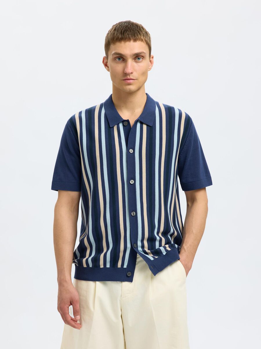 Selected REGULAR FIT STRICK POLO SHIRT, Oceana, highres - 16096371_Oceana_1166028_003.jpg
