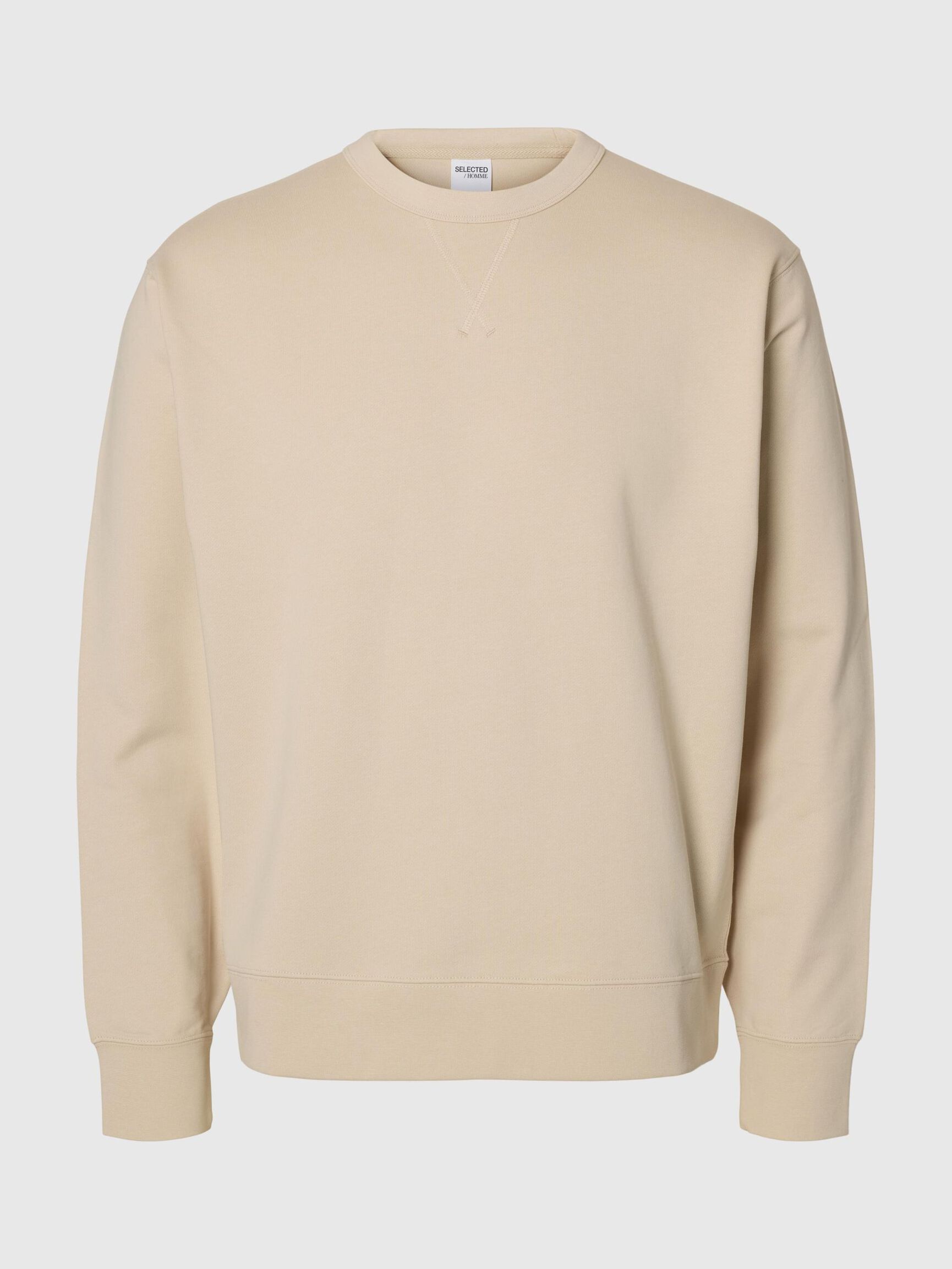 100% COTTON SWEATSHIRT, Oatmeal, highres