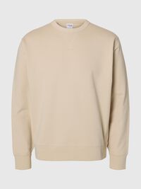 100% COTTON SWEATSHIRT, Oatmeal, highres