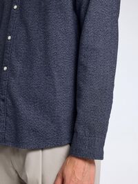 LONG SLEEVED FLANNEL SHIRT, Medium Blue Denim, highres