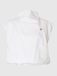 HOGE HALS CROP TOP, Bright White, highres