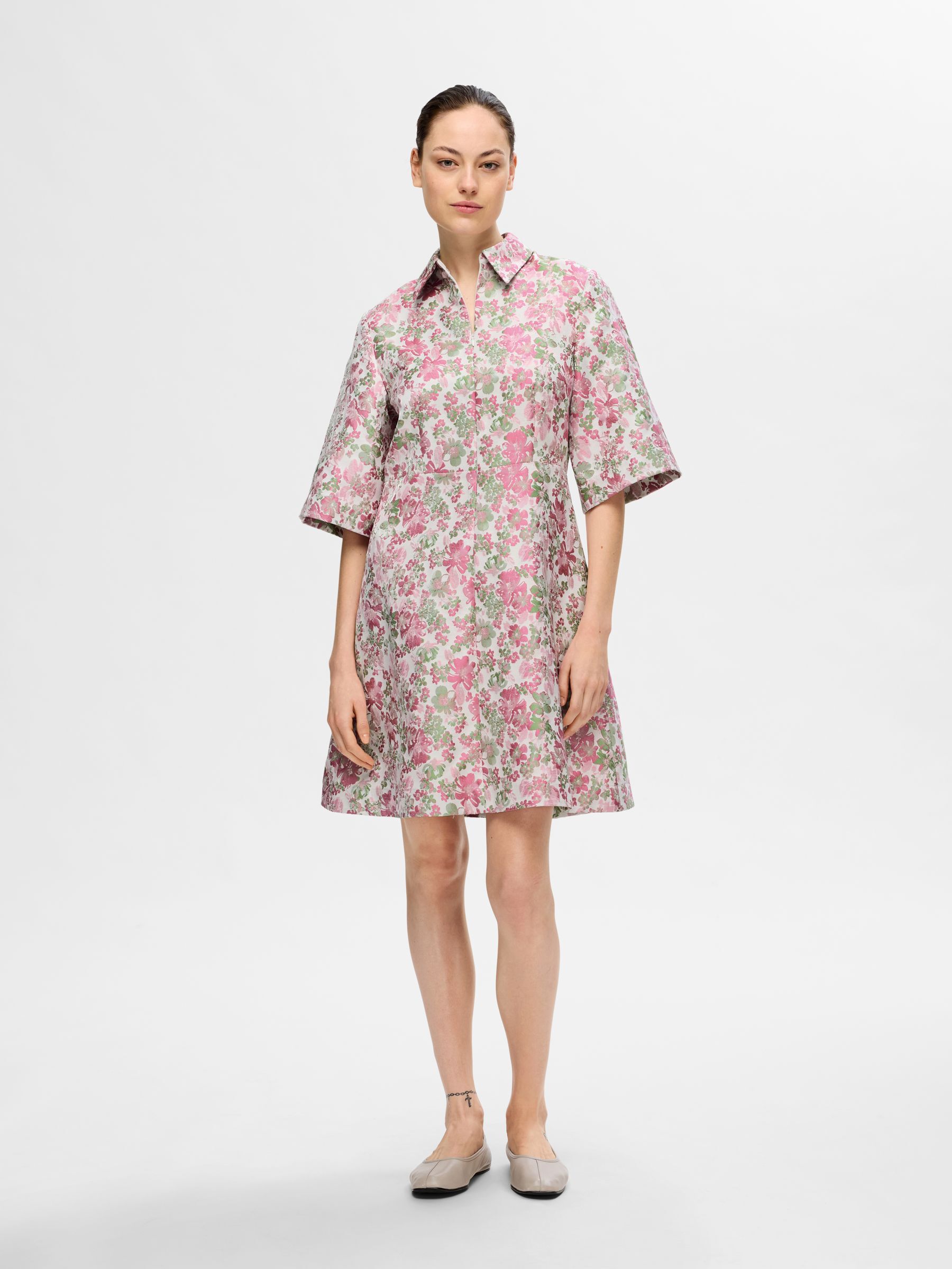 GEBLÜMTES JACQUARD MINIKLEID, Snow White, highres