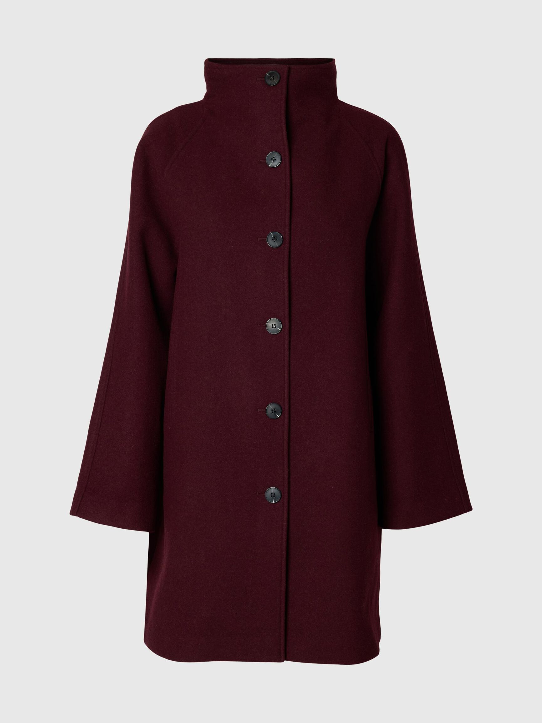 WOOL BLEND COAT, Tawny Port, highres