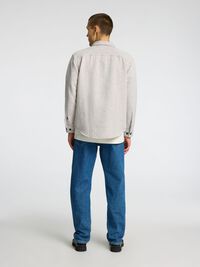 REGULAR FIT LEINENMIX OVERSHIRT, Oatmeal, highres
