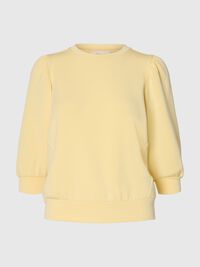 PUFF SLEEVE SWEATSHIRT, Italian Straw, highres