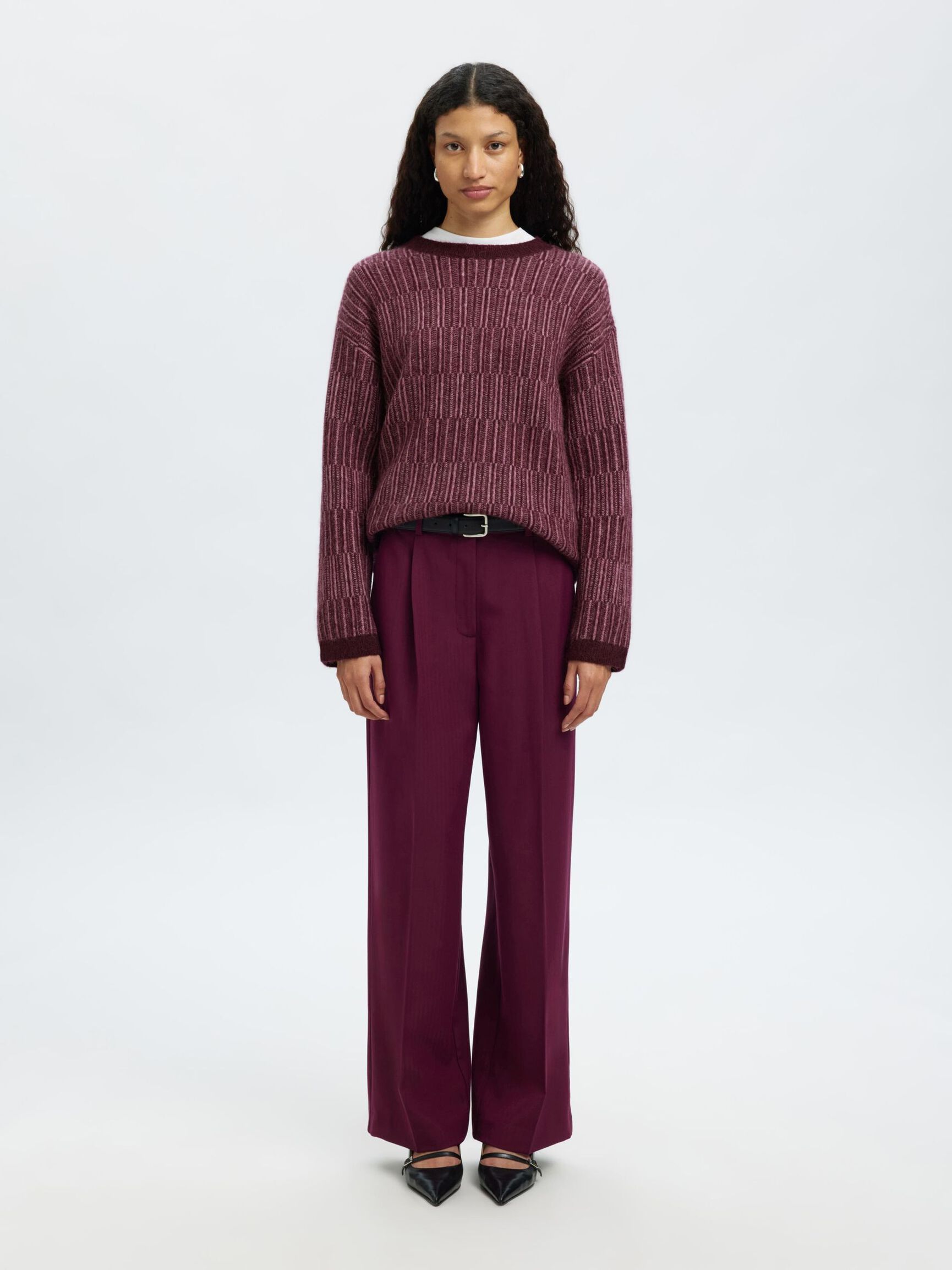 WOOL BLEND KNITTED JUMPER, Fig, highres