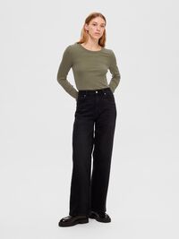 LONG-SLEEVED T-SHIRT, Dusky Green, highres