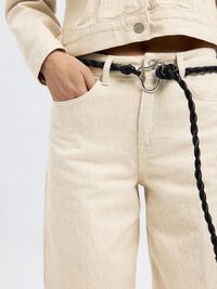 MID WAIST JEANS MED BARREL-FIT, Egret, highres