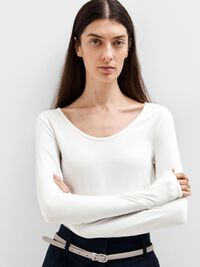 REVERSIBLE LONG SLEEVED T-SHIRT, Snow White, highres