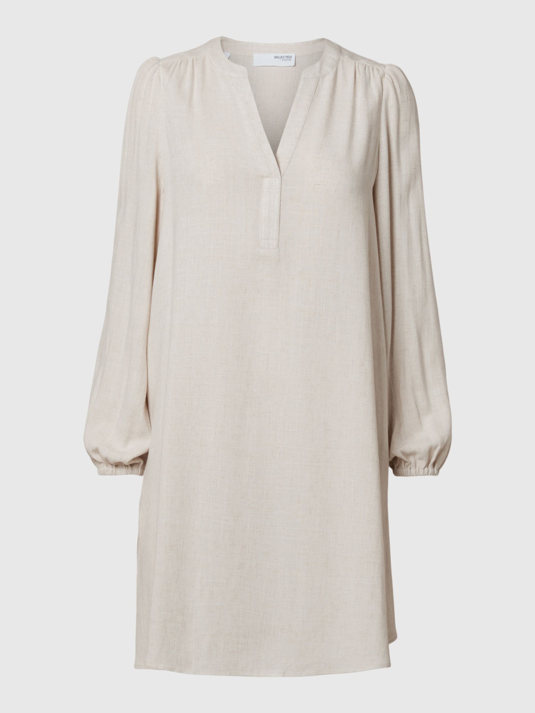 VISCOSE BLEND MINI DRESS, Sandshell, highres