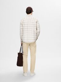 RELAXED CHECKED SHIRT, Egret, highres