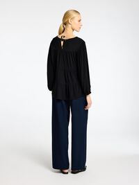 VISKOSEBLANDING BLUSE, Black, highres