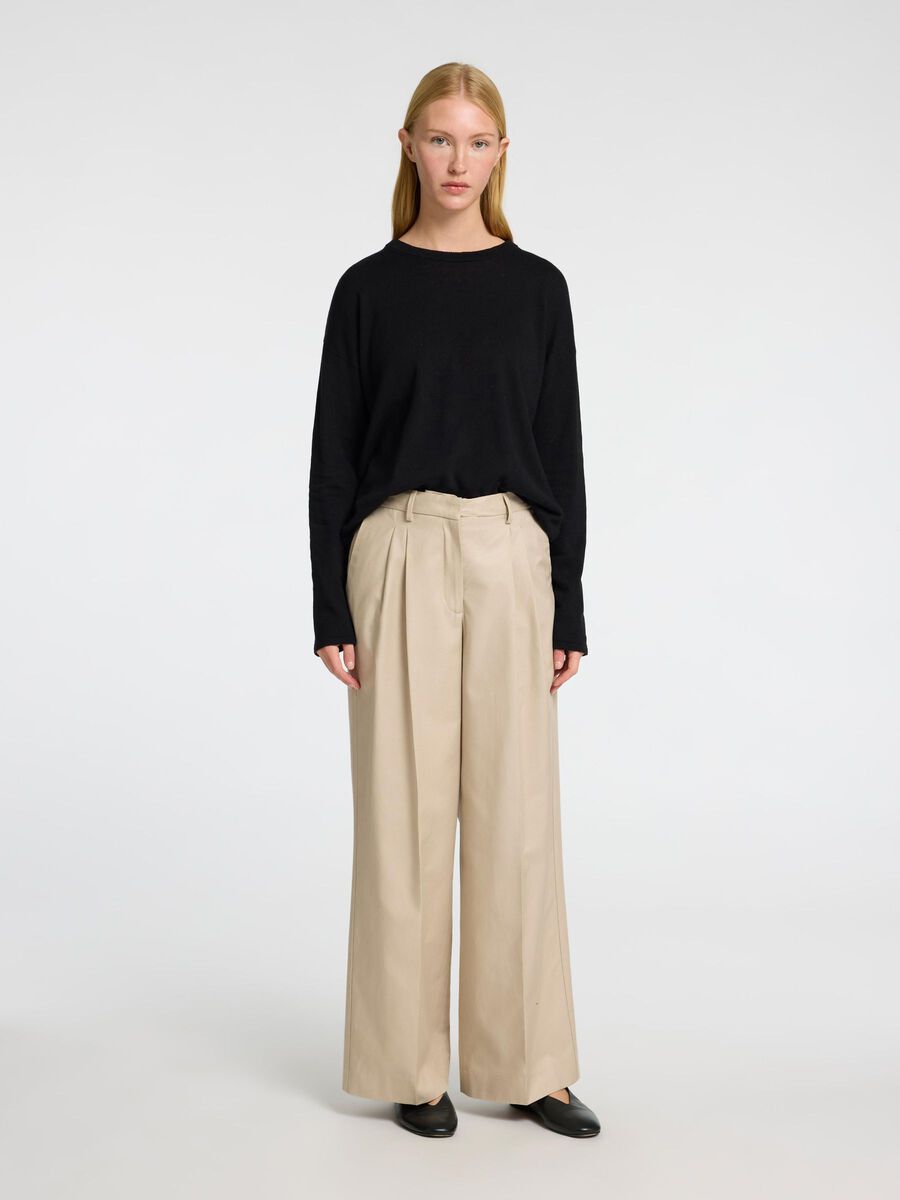 Selected LINEN BLEND KNITTED JUMPER, Black, highres - 16096205_Black_005.jpg