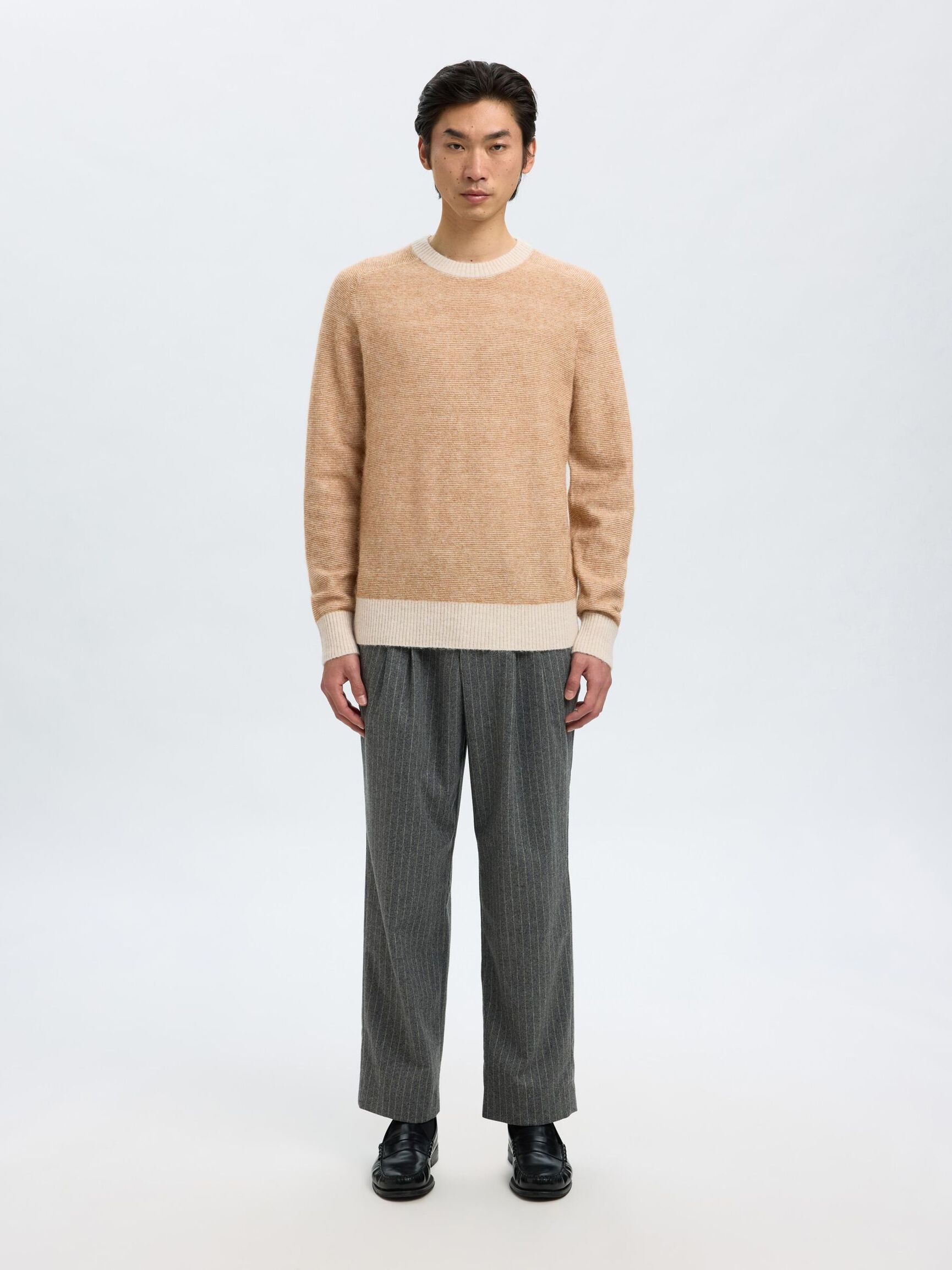 LONG-SLEEVED KNITTED JUMPER, Chipmunk, highres