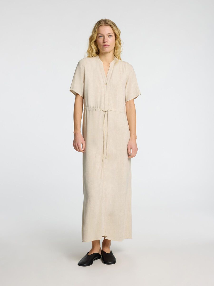 Selected SHORT SLEEVED SHIRT DRESS, Sandshell, highres - 16096446_Sandshell_003.jpg
