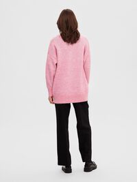 LONGLINE WOLLGEMISCH STRICKJACKE, Moonlite Mauve, highres