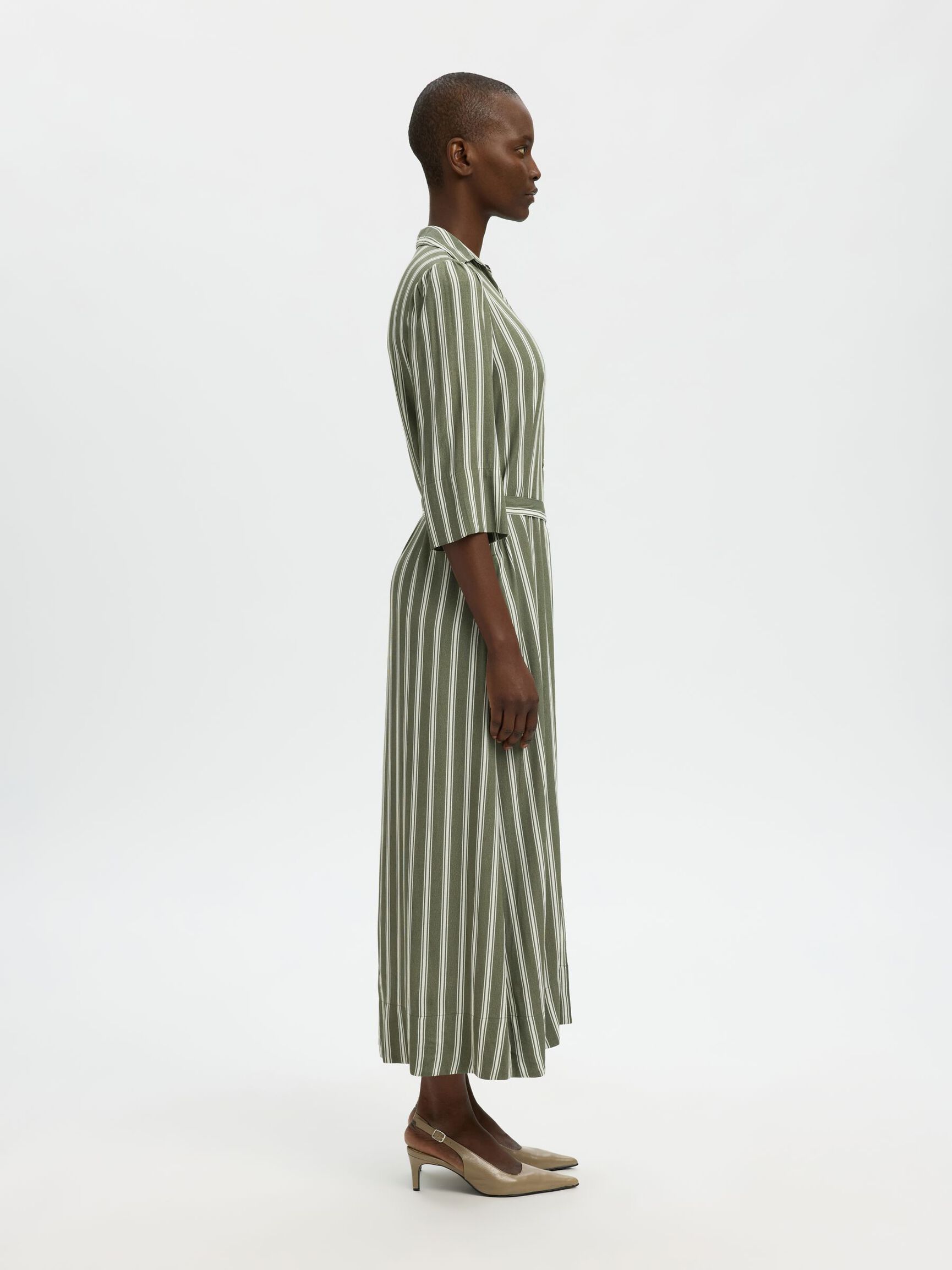 VISKOSE MAXIKJOLE, Deep Lichen Green, highres