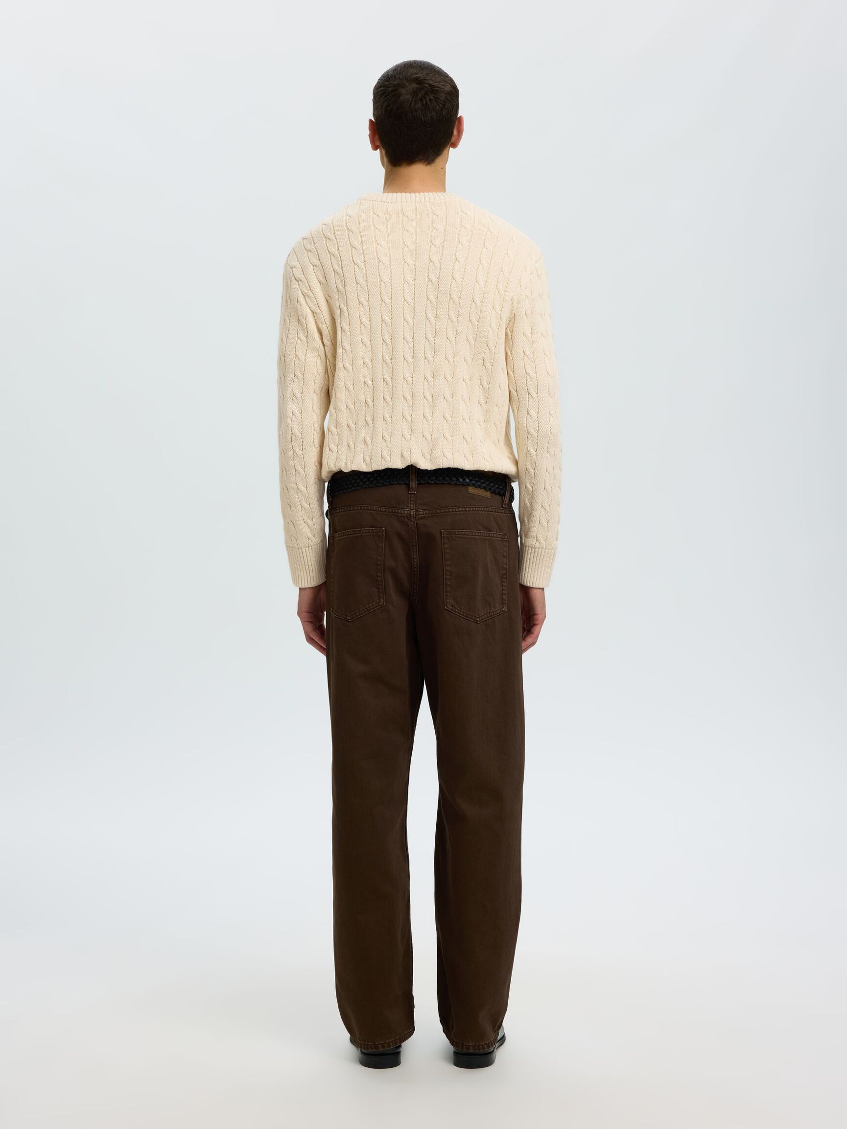 CABLE KNIT PULLOVER, Birch, highres