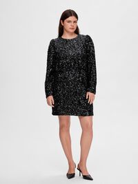 SEQUIN MINI DRESS, Black, highres