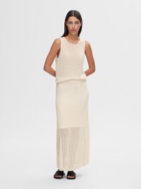 KNITTED MAXI SKIRT, Birch, highres