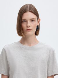 BOXY T-SHIRT, Light Grey Melange, highres