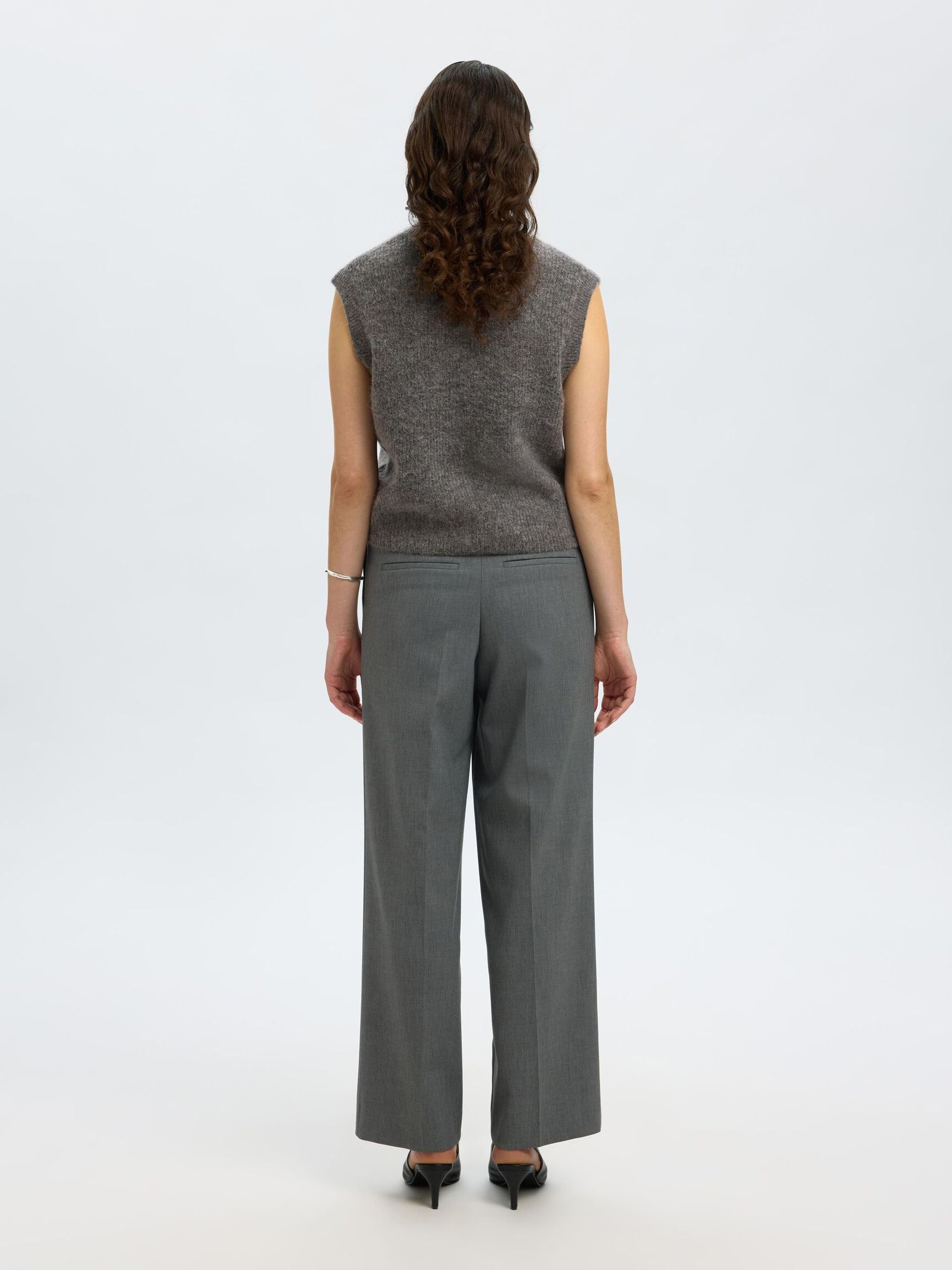 GILET A MAGLIA, Medium Grey Melange, highres