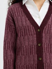 WOOL BLEND KNITTED CARDIGAN, Fig, highres