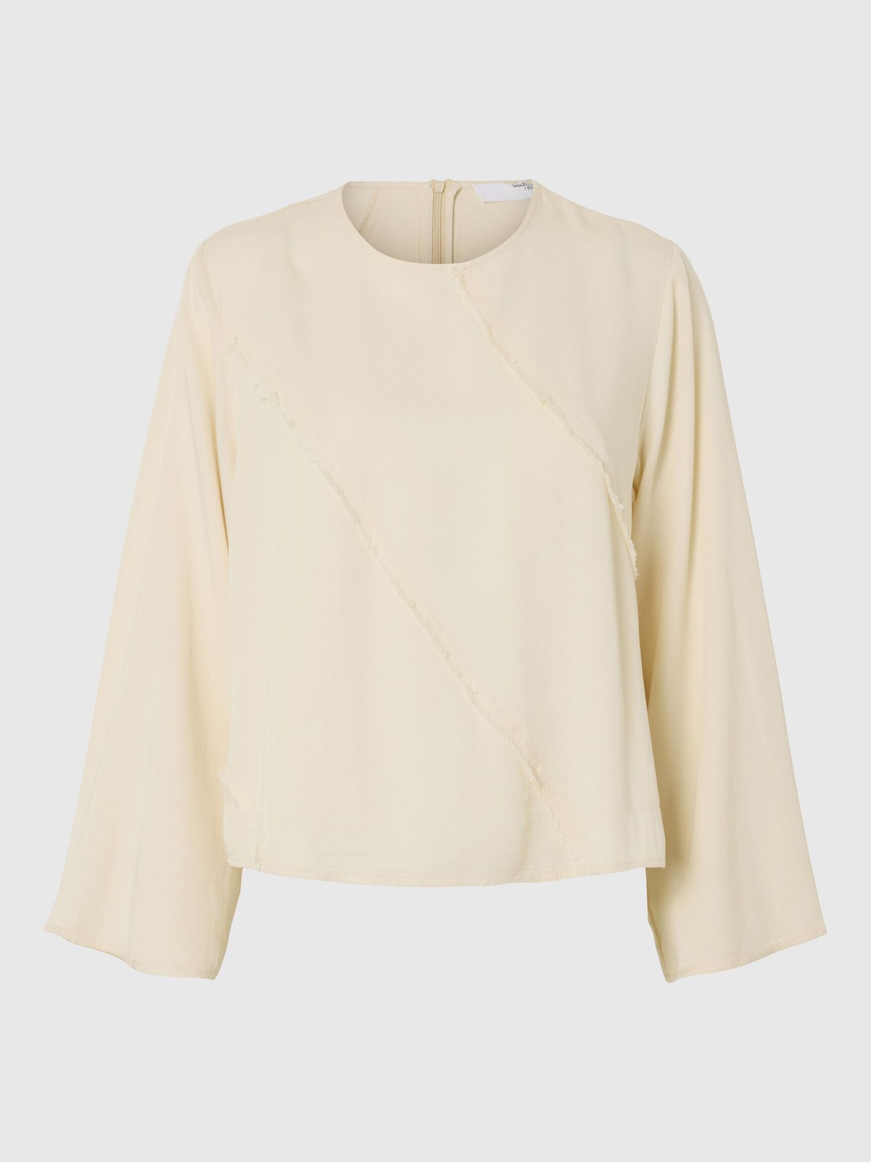 VISCOSE BLEND LONG SLEEVED TOP, Birch, highres