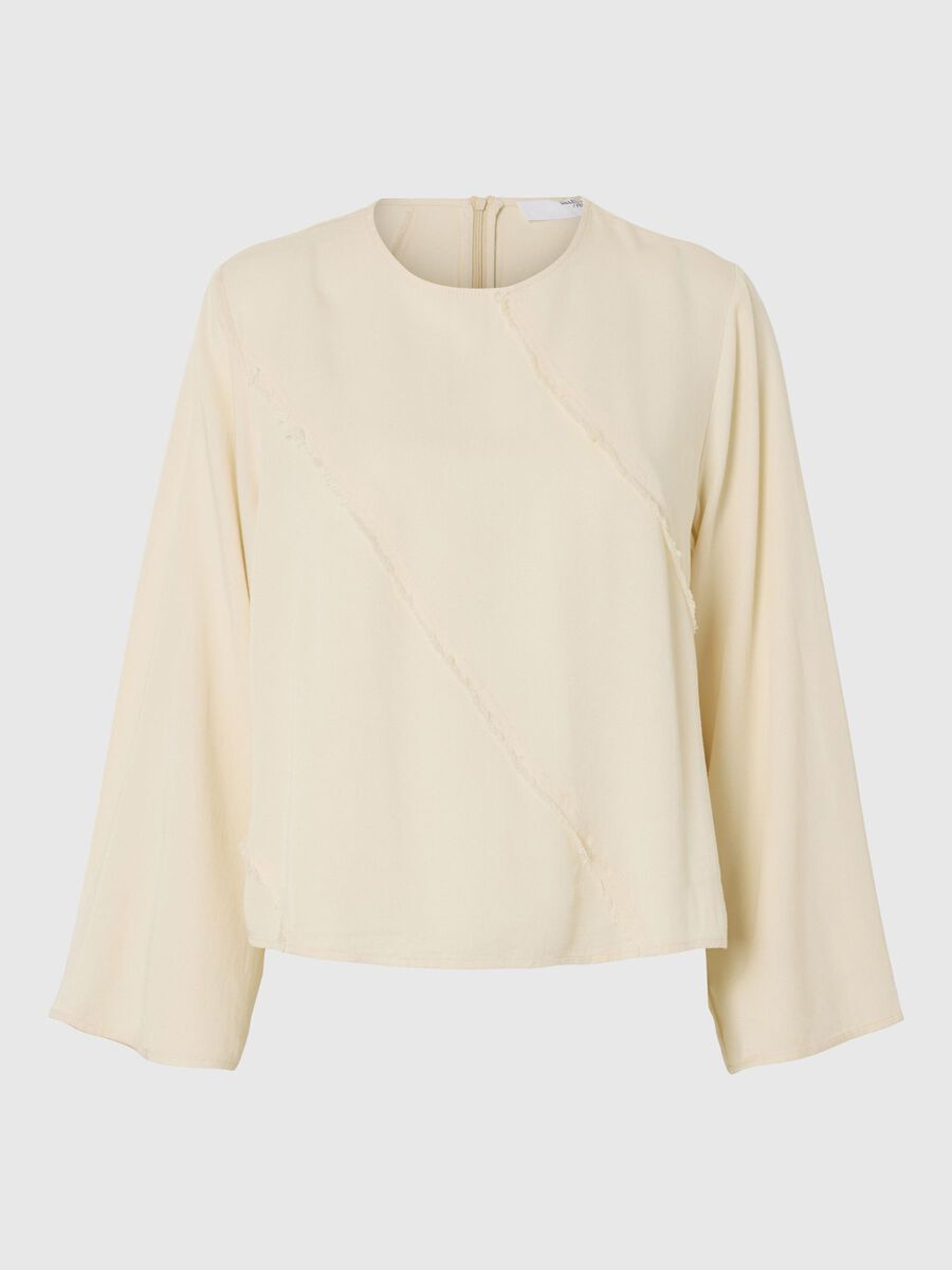 Selected VISCOSE BLEND LONG SLEEVED TOP, Birch, highres - 16096788_Birch_001.jpg