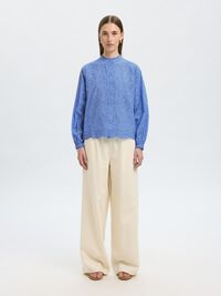 BRODERIE ANGLAISE SKJORTE, Cornflower Blue, highres