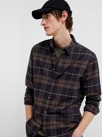 FLANNEL SHIRT, Black, highres