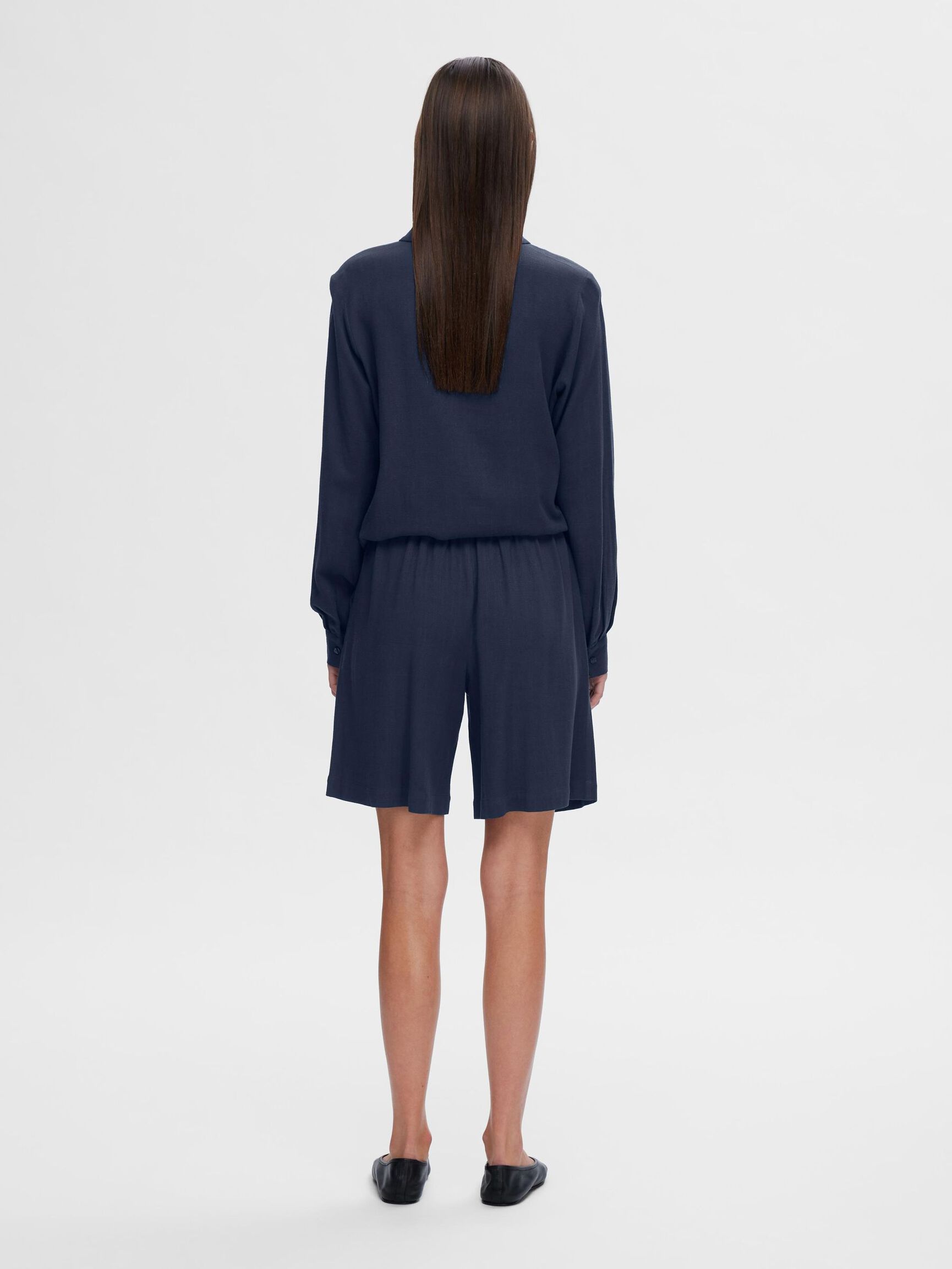 VISKOSBLANDNING SHORTS, Dark Sapphire, highres