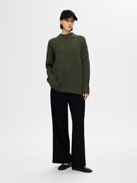 LOOSE FIT WOOL BLEND JUMPER, Kalamata, highres