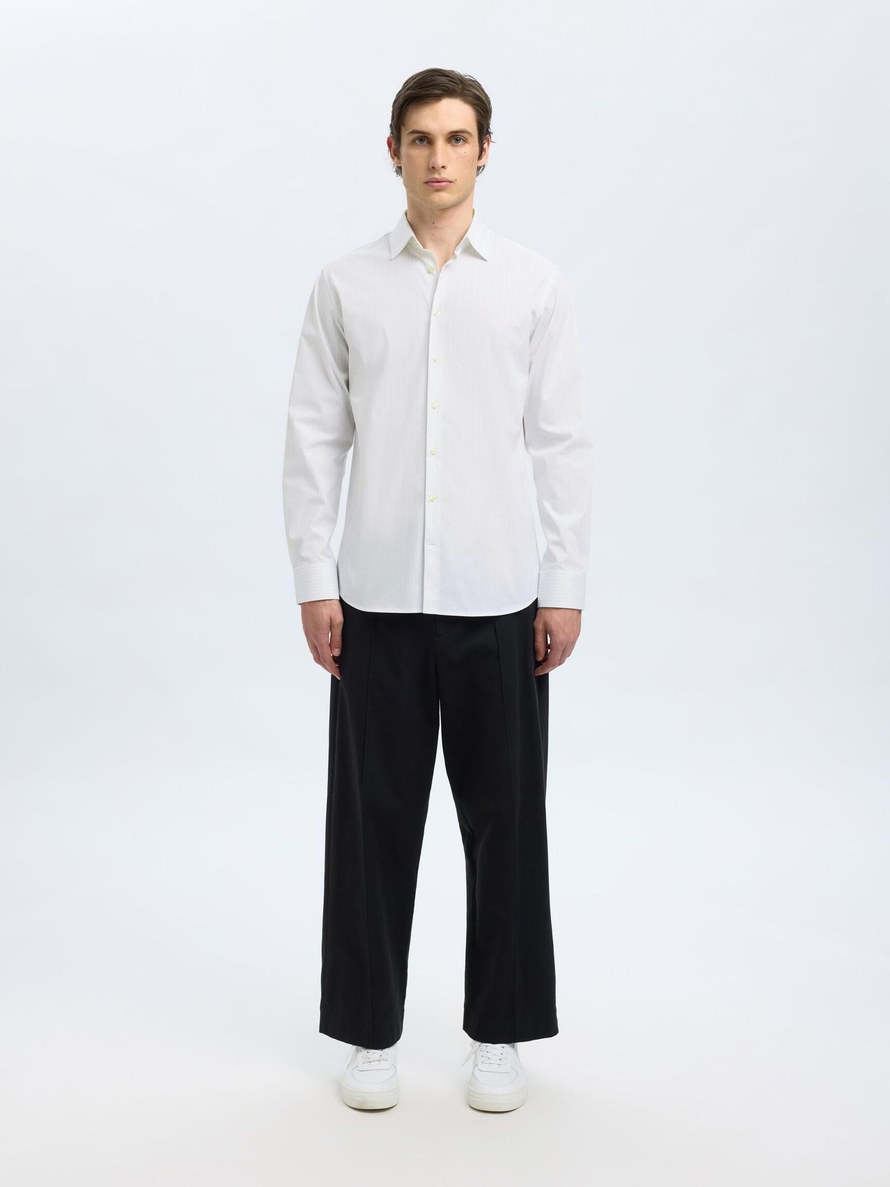 STRETCH SLIM FIT SHIRT, Bright White, highres