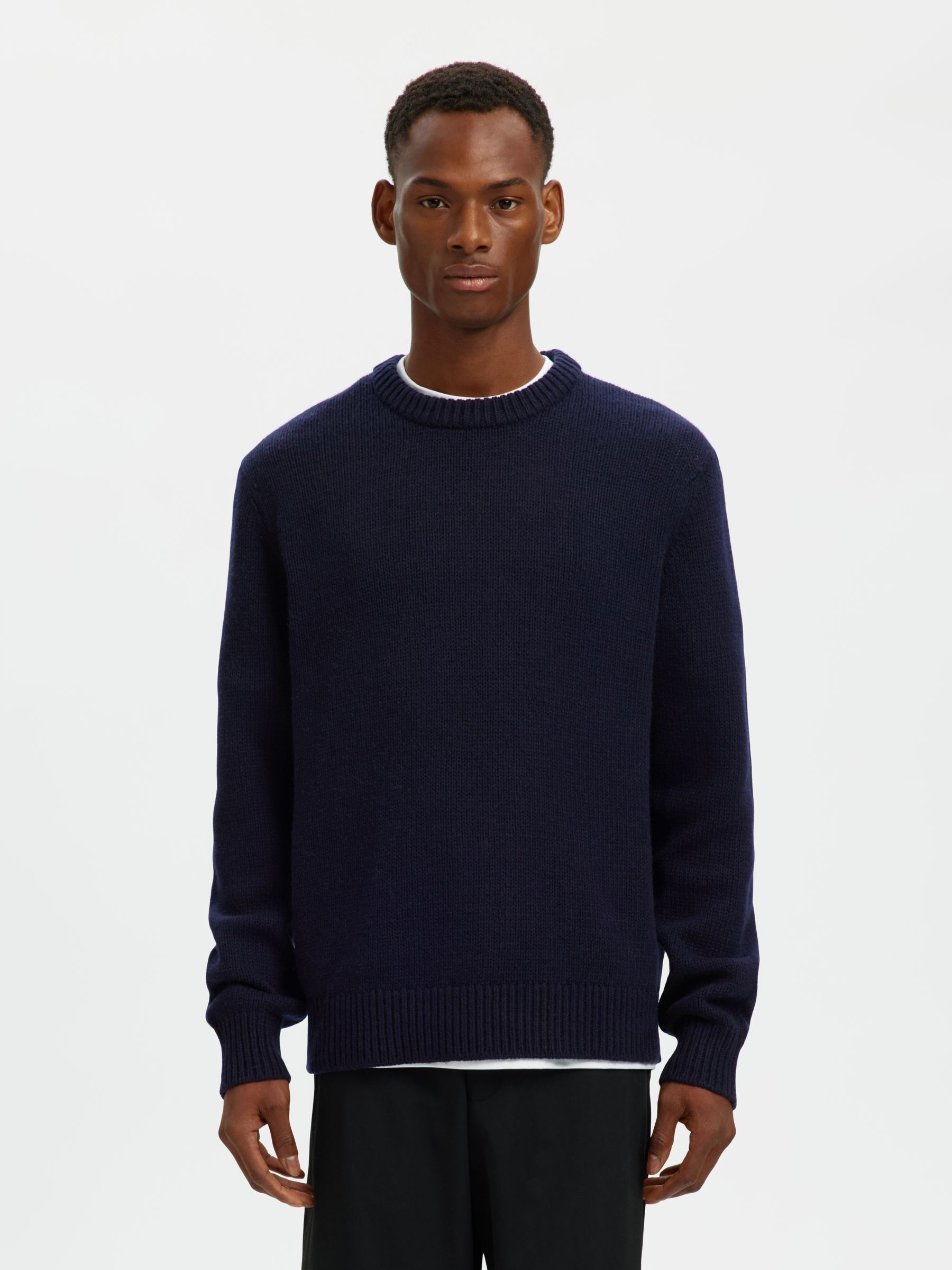 WOOL BLEND RELAXED FIT JUMPER, Sky Captain, highres