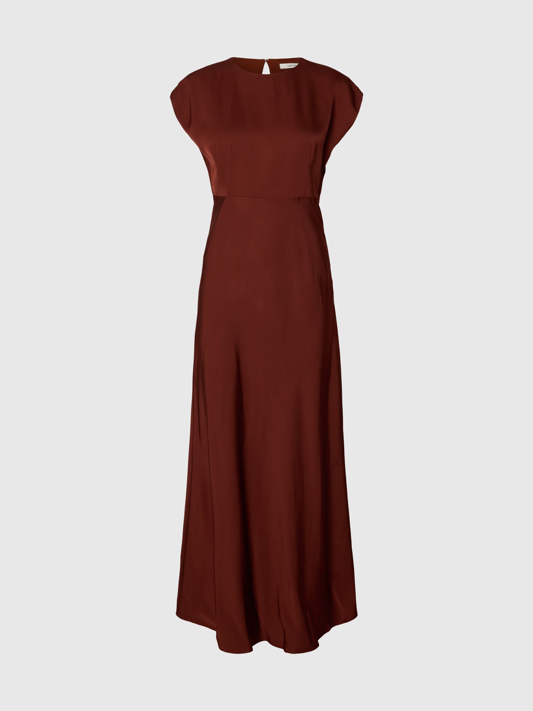 VISCOSE MAXI JURK, Cherry Mahogany, highres