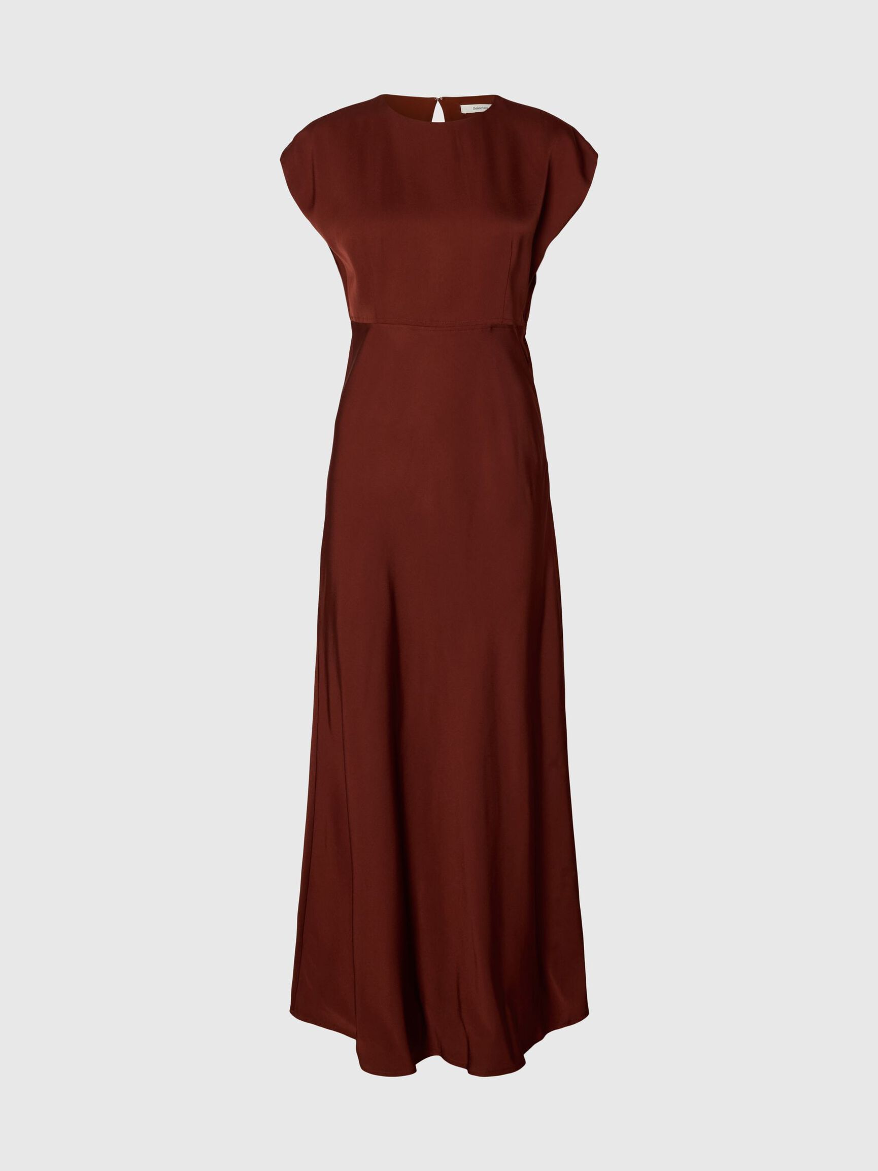 VISCOSE MAXI JURK, Cherry Mahogany, highres