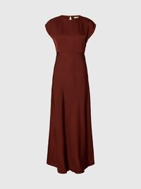 VISCOSE MAXI JURK, Cherry Mahogany, highres
