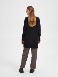 LONG KNITTED CARDIGAN, Black, highres